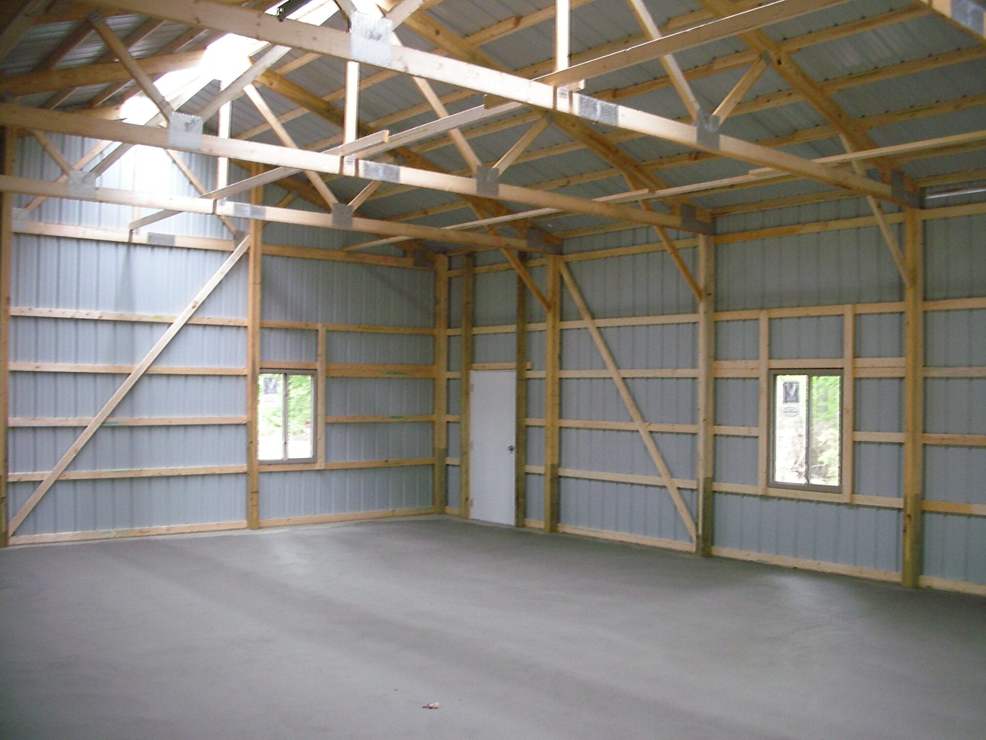 Inside pole building